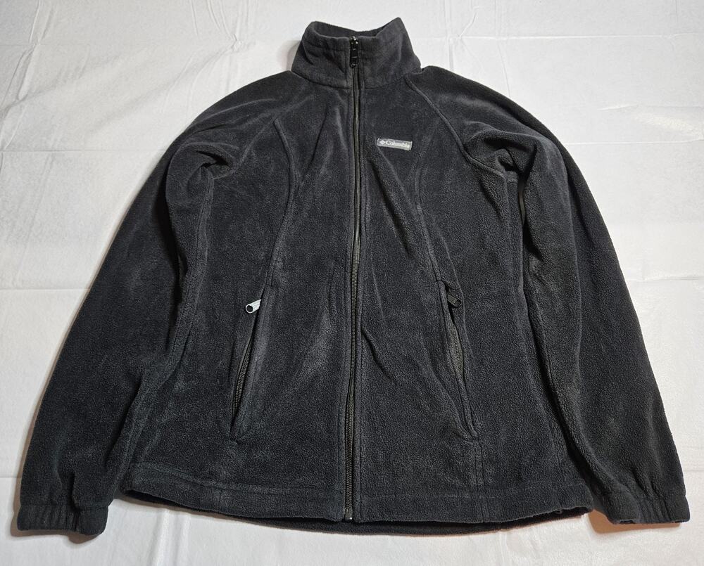 Columbia Women's Small Black Fleece Jacket Full Zip Zip Pockets Outdoor